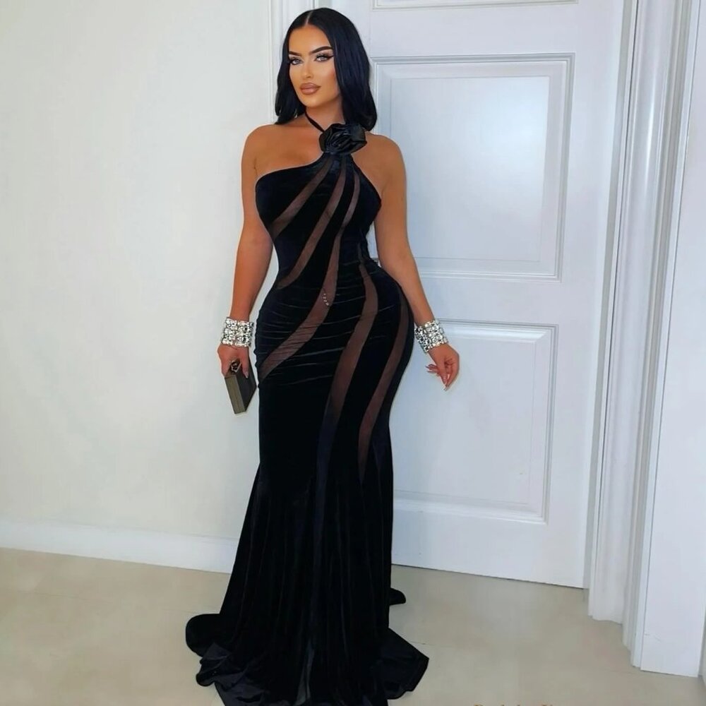 SEE THROUGH ME MAXI DRESS - M